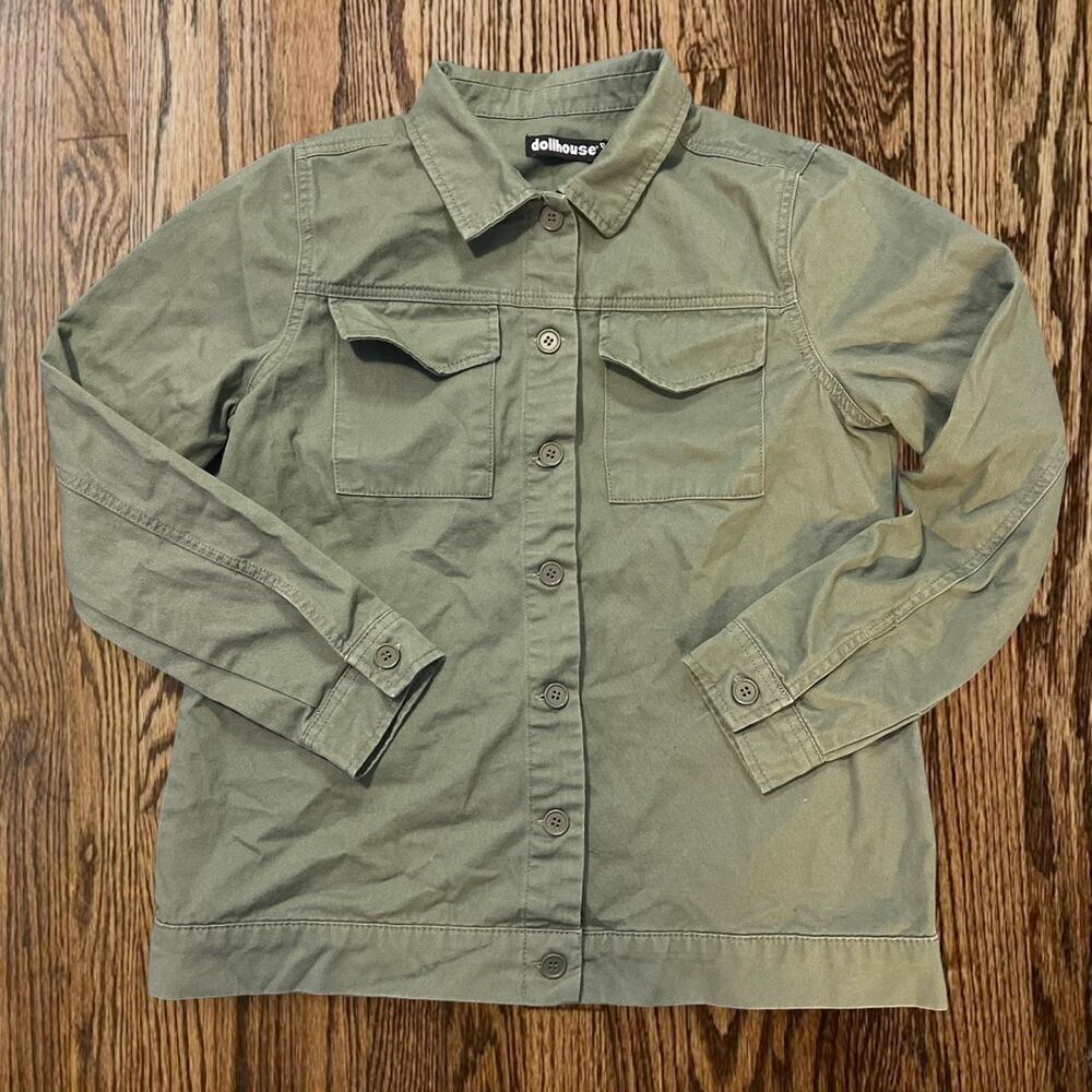 Green cotton button up jacket dollhouse